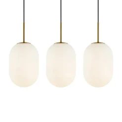 Lampa Wisząca ALIAS Złoty Szklane Klosze 3xE14 83cm * Eko-light Sale