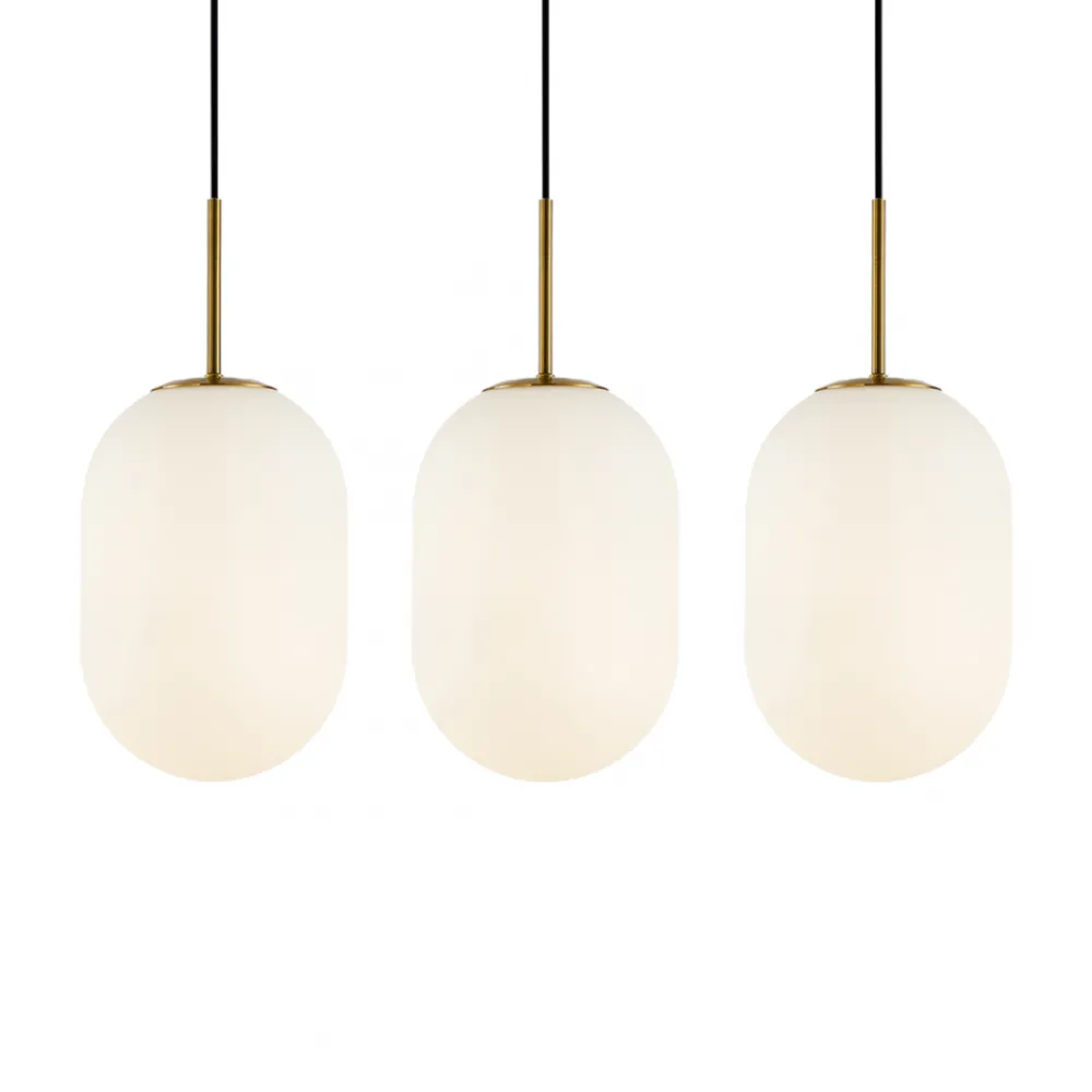 Lampa Wisząca ALIAS Złoty Szklane Klosze 3xE14 83cm * Eko-light Sale