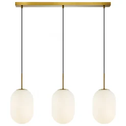 Lampa Wisząca ALIAS Złoty Szklane Klosze 3xE14 83cm * Eko-light Sale