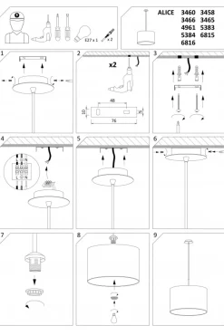 Lampa Wisząca ALICE Czarny Złoty Abażur 1xE27 46cm * Nowodvorski Sale