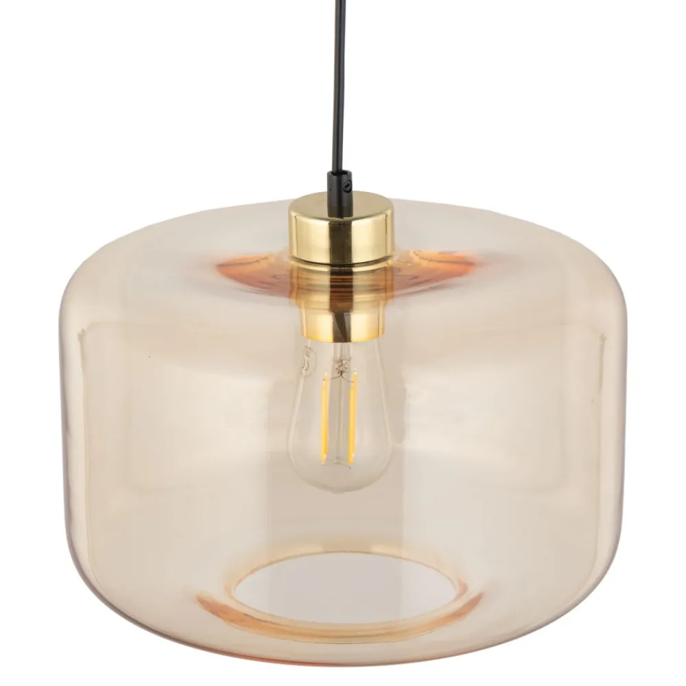 Lampa Wisząca ALMA Czarny Bursztyn Szklany Klosz 1xE27 30cm * TK Lighting