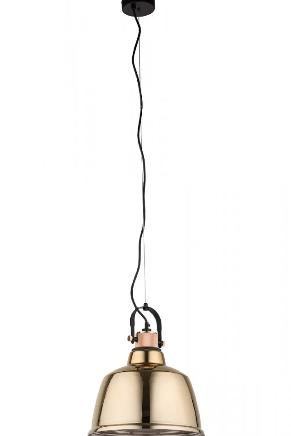 Lampa Wisząca AMALFI Czarny Złoty Klosz 1xE27 30cm * Nowodvorski