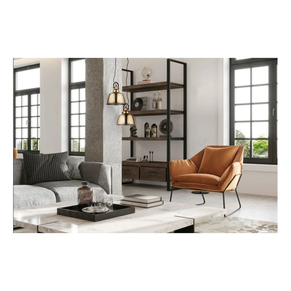 Lampa Wisząca AMALFI Czarny Złoty Klosz 1xE27 30cm * Nowodvorski