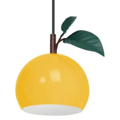 Lampa Wisząca APPLE Czarny Żółty Metalowy Klosz 1xE27