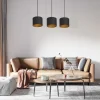 Lampa Wisząca ARDEN Czarny Złoty Abażur 3xE27