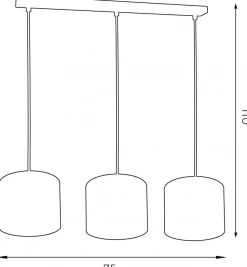 Lampa Wisząca ARDEN Czarny Złoty Abażur 3xE27