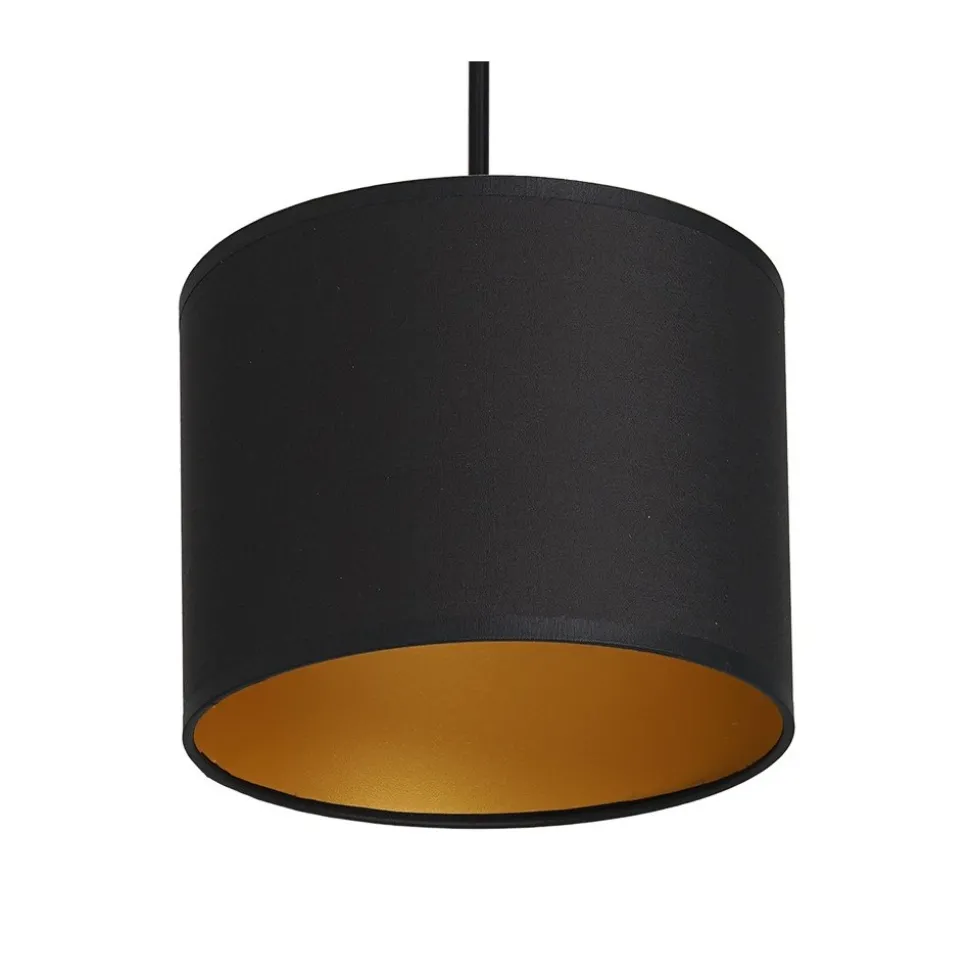 Lampa Wisząca ARDEN Czarny Złoty Abażur 3xE27
