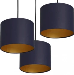 Lampa Wisząca ARDEN Niebieski Złoty Abażur 3xE27 * Luminex Discount