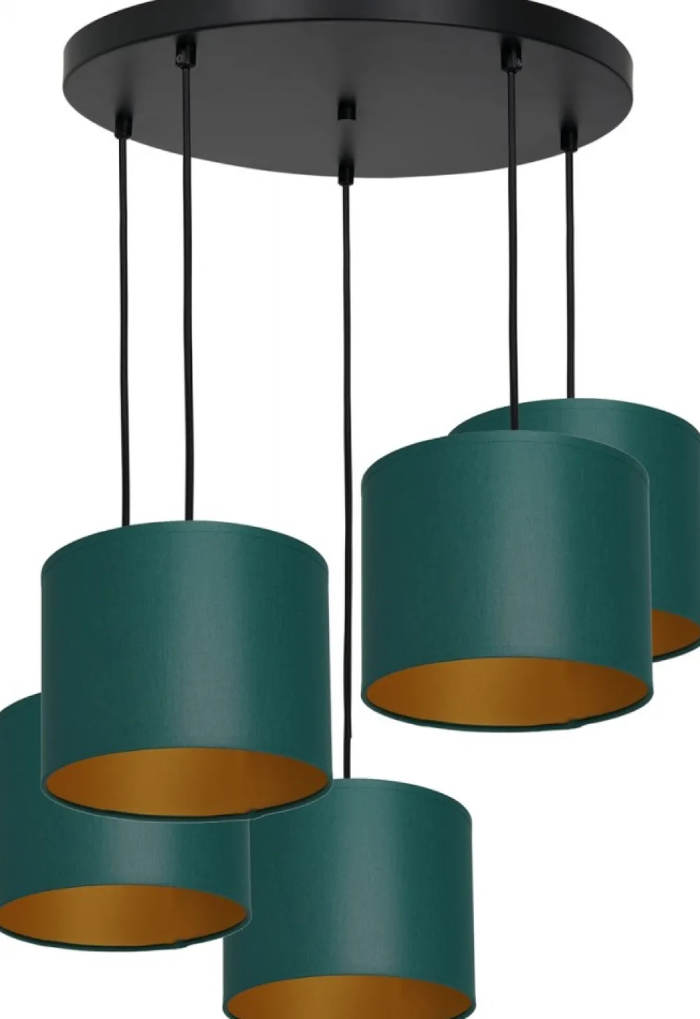 Lampa Wisząca ARDEN Zielony Złoty Abażur 5xE27 * Luminex