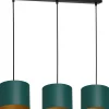 Lampa Wisząca ARDEN Zielony Złoty Abażur 3xE27