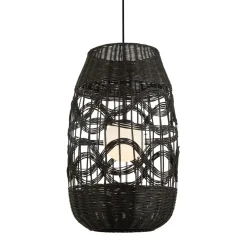 Lampa Wisząca ARONA Abażur Czarny 1xE14 40cm * Eko-light Outlet