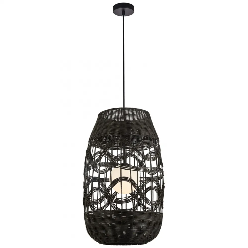 Lampa Wisząca ARONA Abażur Czarny 1xE14 40cm * Eko-light Outlet