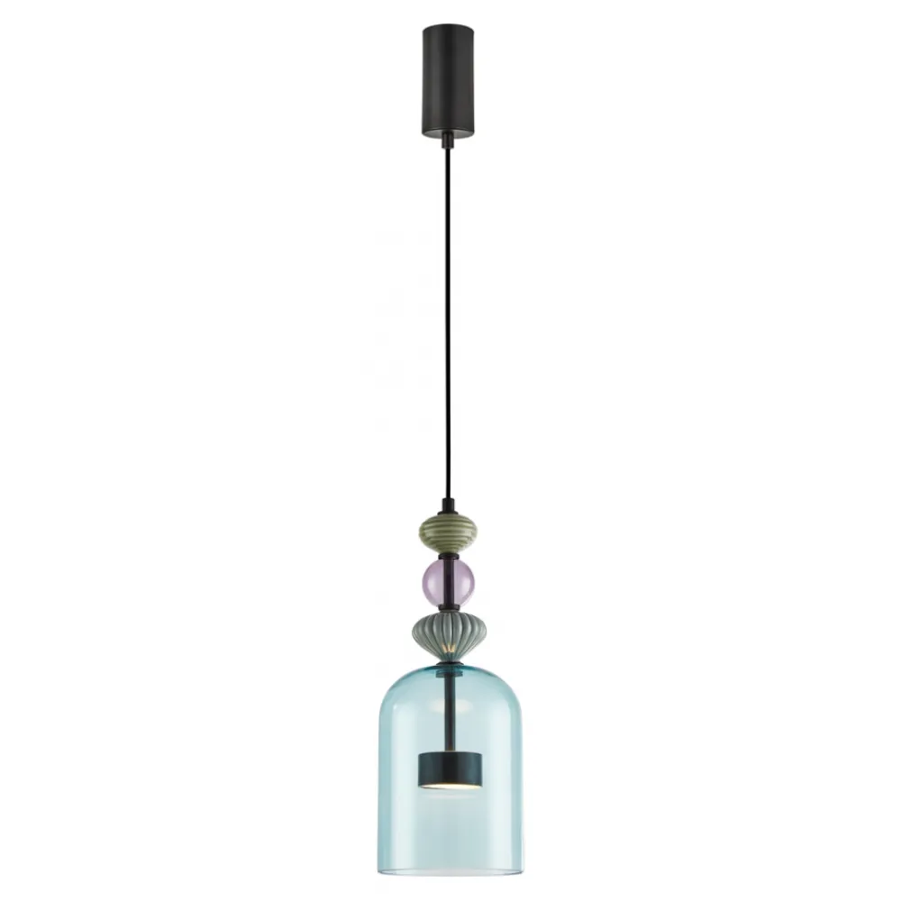 Lampa Wisząca ARTE 12W LED Czarny Szklany Klosz 16cm * Eko-light Clearance