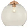 Lampa Wisząca ASTI Miedziany Szary Szklany Klosz 1xE27 29 cm * Jupiter Online