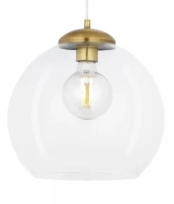 Lampa Wisząca ASTI Patyna Transparentny Szklany Klosz 1xE27 29 cm * Jupiter Outlet