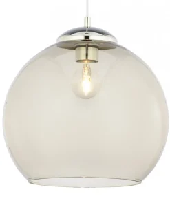 Lampa Wisząca ASTI Srebrny Szary Szklany Klosz 1xE27 29 cm * Jupiter Online