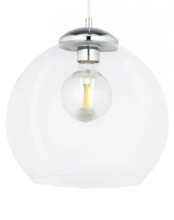 Lampa Wisząca ASTI Srebrny Transparentny Szklany Klosz 1xE27 29 cm * Jupiter Best
