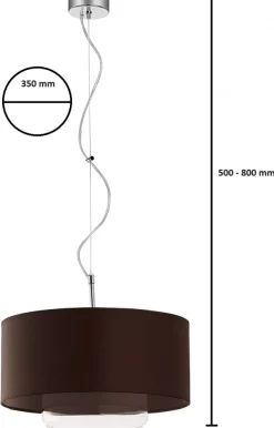 Lampa Wisząca AVEO Brązowy Transparentny Abażur Szklany Klosz 1xE27 35 cm * Jupiter Discount