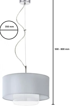 Lampa Wisząca AVEO Srebrny Transparentny Abażur Szklany Klosz 1xE27 35 cm * Jupiter Best