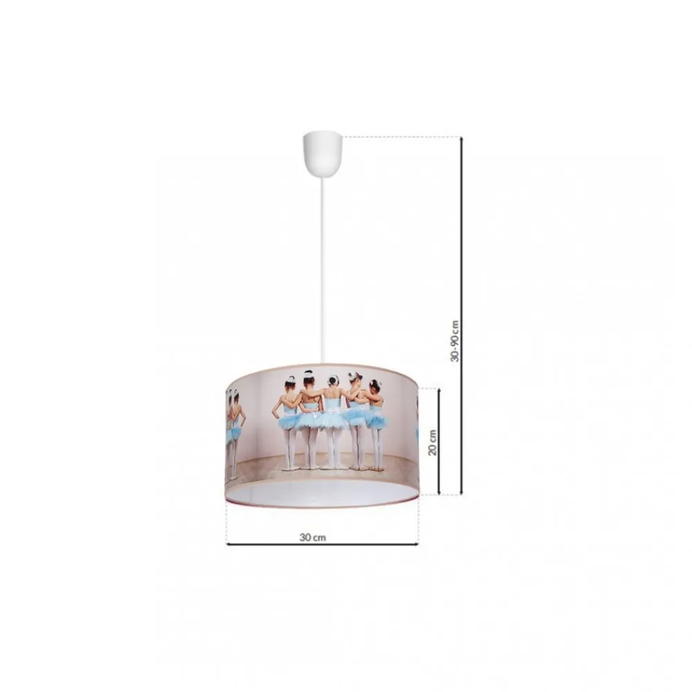 Lampa Wisząca BALLERINA Biały Różowy Abażur 1xE27 30cm * Eko-light New