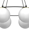 Lampa Wisząca BALLO Czarny Złoty Szklany Klosz 6xE27