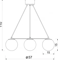Lampa Wisząca BALLO Czarny Złoty Szklany Klosz 4xE27 Koło * Luminex