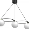 Lampa Wisząca BALLO Czarny Złoty Szklany Klosz 2xE27 * Luminex New