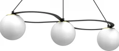 Lampa Wisząca BALLO Czarny Złoty Szklany Klosz 2xE27 * Luminex New