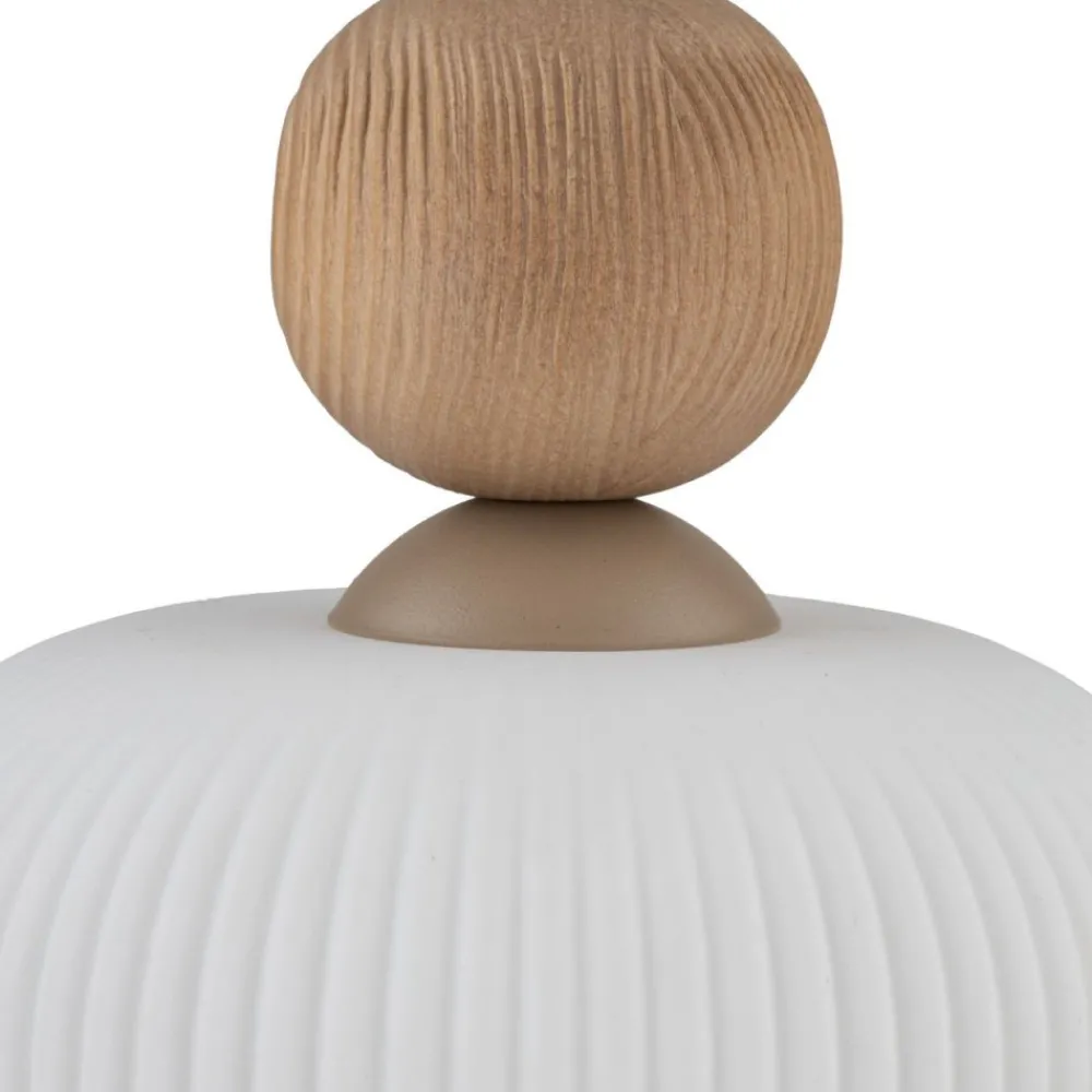 Lampa wisząca BALLO sabia beżowa klosz biały 1xE14 15 cm * TK Lighting Outlet