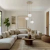Lampa wisząca BALLO sabia beżowa klosz biały 3xE14 * TK Lighting Hot