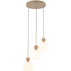 Lampa wisząca BALLO sabia beżowa klosz biały 3xE14 * TK Lighting Hot