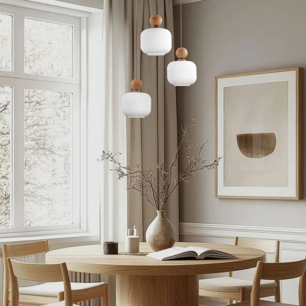 Lampa wisząca BALLO sabia beżowa klosz biały 3xE14 * TK Lighting Hot