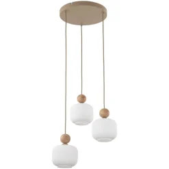 Lampa wisząca BALLO sabia beżowa klosz biały 3xE14 * TK Lighting Hot