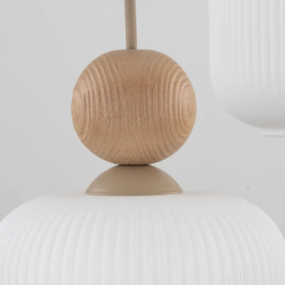 Lampa wisząca BALLO sabia beżowa klosz biały 3xE14 * TK Lighting Hot