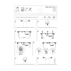 Lampa Wisząca BAR Czarny 27W LED 4000K 180cm * Nowodvorski