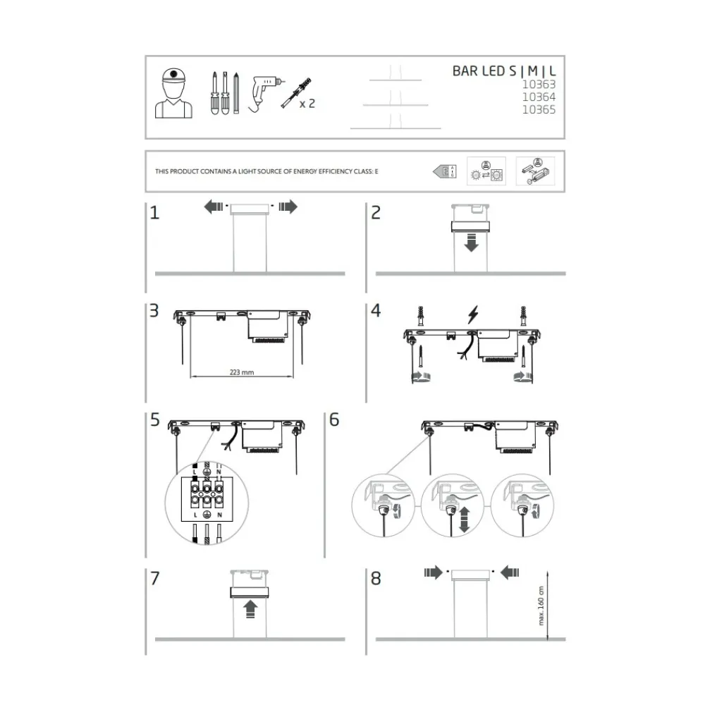 Lampa Wisząca BAR Czarny 24W LED 4000K 150cm * Nowodvorski Clearance