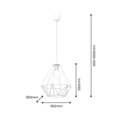 Lampa wisząca BASKET Biały Metalowy Klosz 1xE27 * Eko-light New