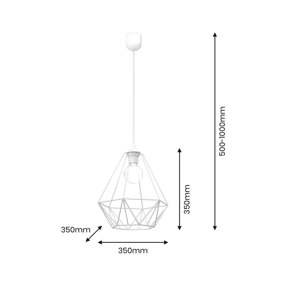 Lampa wisząca BASKET Biały Metalowy Klosz 1xE27 * Eko-light New