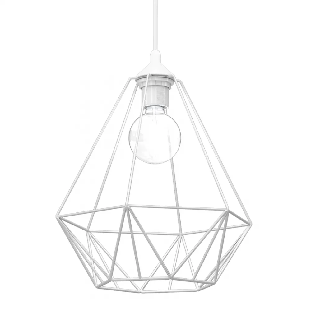 Lampa wisząca BASKET Biały Metalowy Klosz 1xE27 * Eko-light New