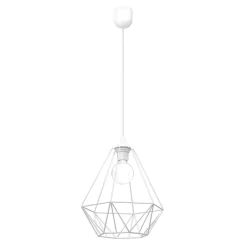 Lampa wisząca BASKET Biały Metalowy Klosz 1xE27 * Eko-light New