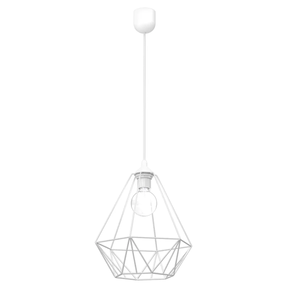Lampa wisząca BASKET Biały Metalowy Klosz 1xE27 * Eko-light New