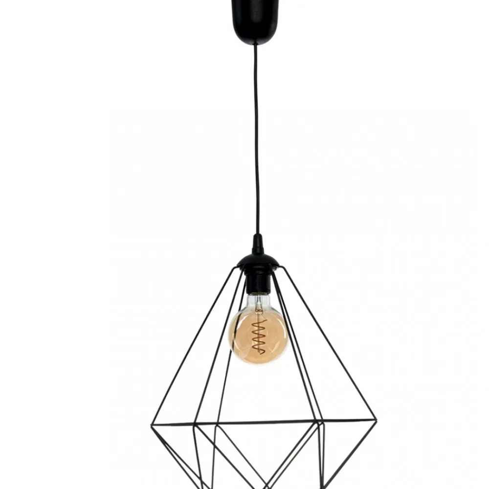 Lampa Wisząca BASKET Czarny Metalowy Klosz 1xE27 33cm * Eko-light Online