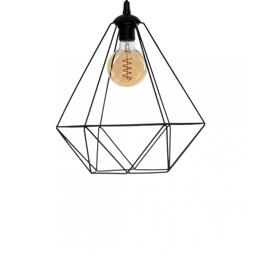 Lampa Wisząca BASKET Czarny Metalowy Klosz 1xE27 33cm * Eko-light Online