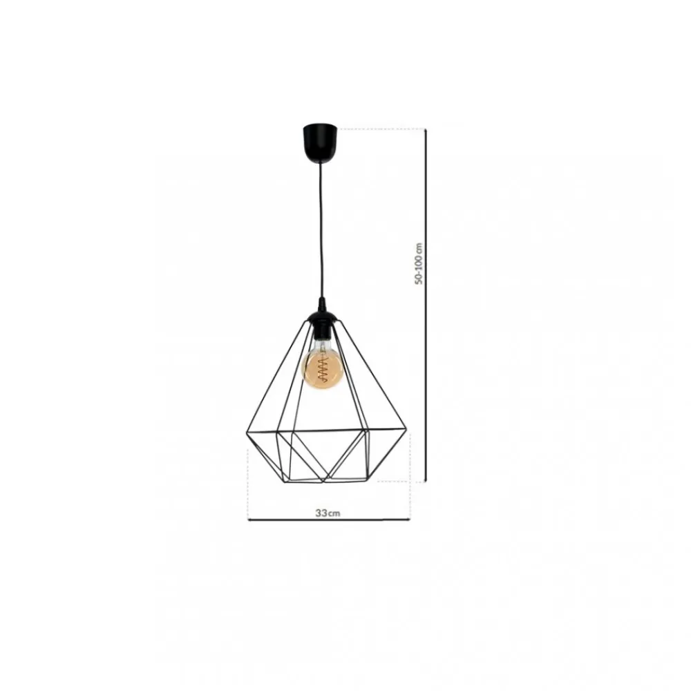 Lampa Wisząca BASKET Czarny Metalowy Klosz 1xE27 33cm * Eko-light Online