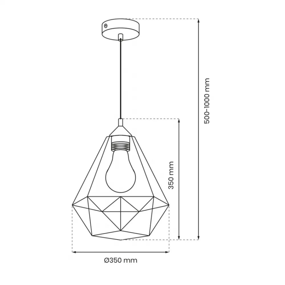 Lampa Wisząca BASKET Szary Metalowy Klosz 1xE27 35cm * Eko-light Clearance