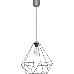 Lampa Wisząca BASKET Szary Metalowy Klosz 1xE27 35cm * Eko-light Clearance