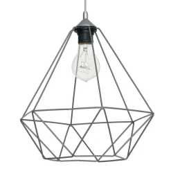 Lampa Wisząca BASKET Szary Metalowy Klosz 1xE27 35cm * Eko-light Clearance
