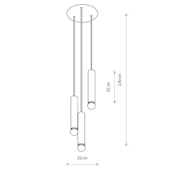 Lampa Wisząca BATON Czarny Złoty 3xE27 * Nowodvorski Sale