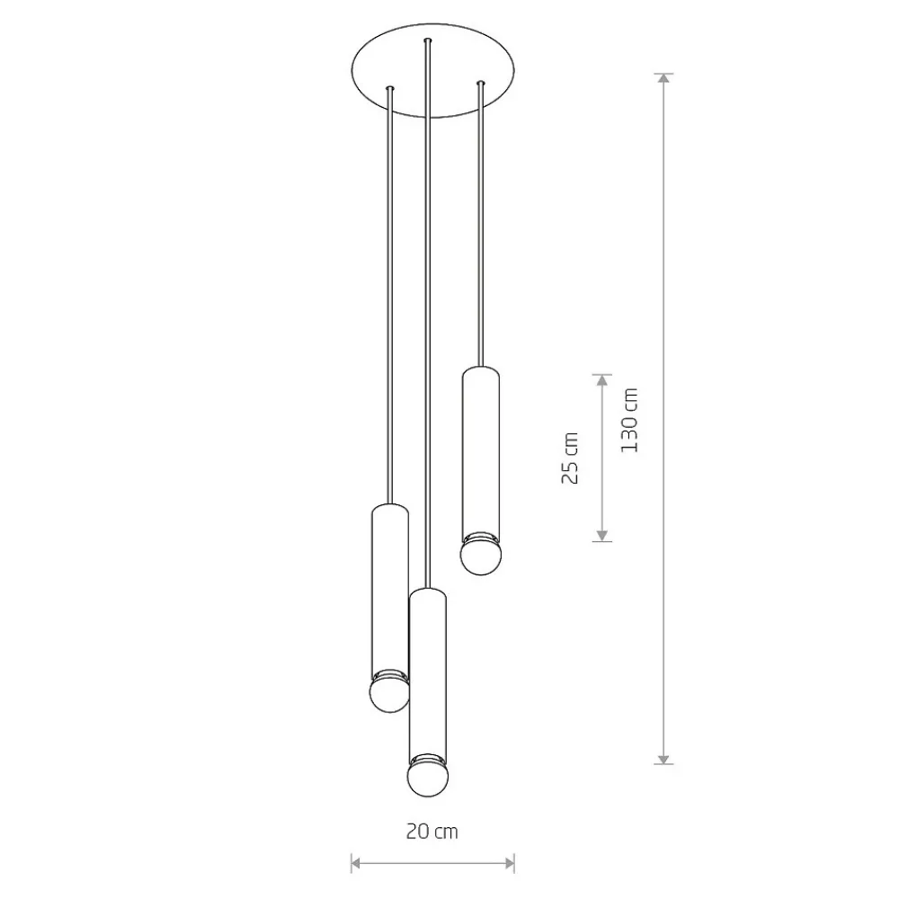 Lampa Wisząca BATON Czarny Złoty 3xE27 * Nowodvorski Sale