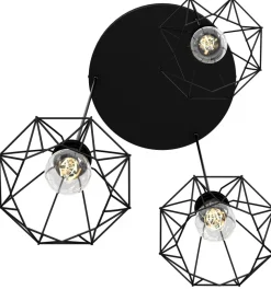 Lampa Wisząca BERGEN Czarny Metalowy Klosz 3xE27 Plafon * Luminex Best